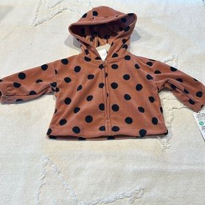 NWT carters newborn polka dot soft hoodie